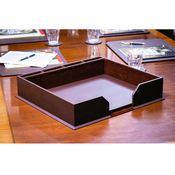 Chocolate Brown Leatherette Conference Pad Holder